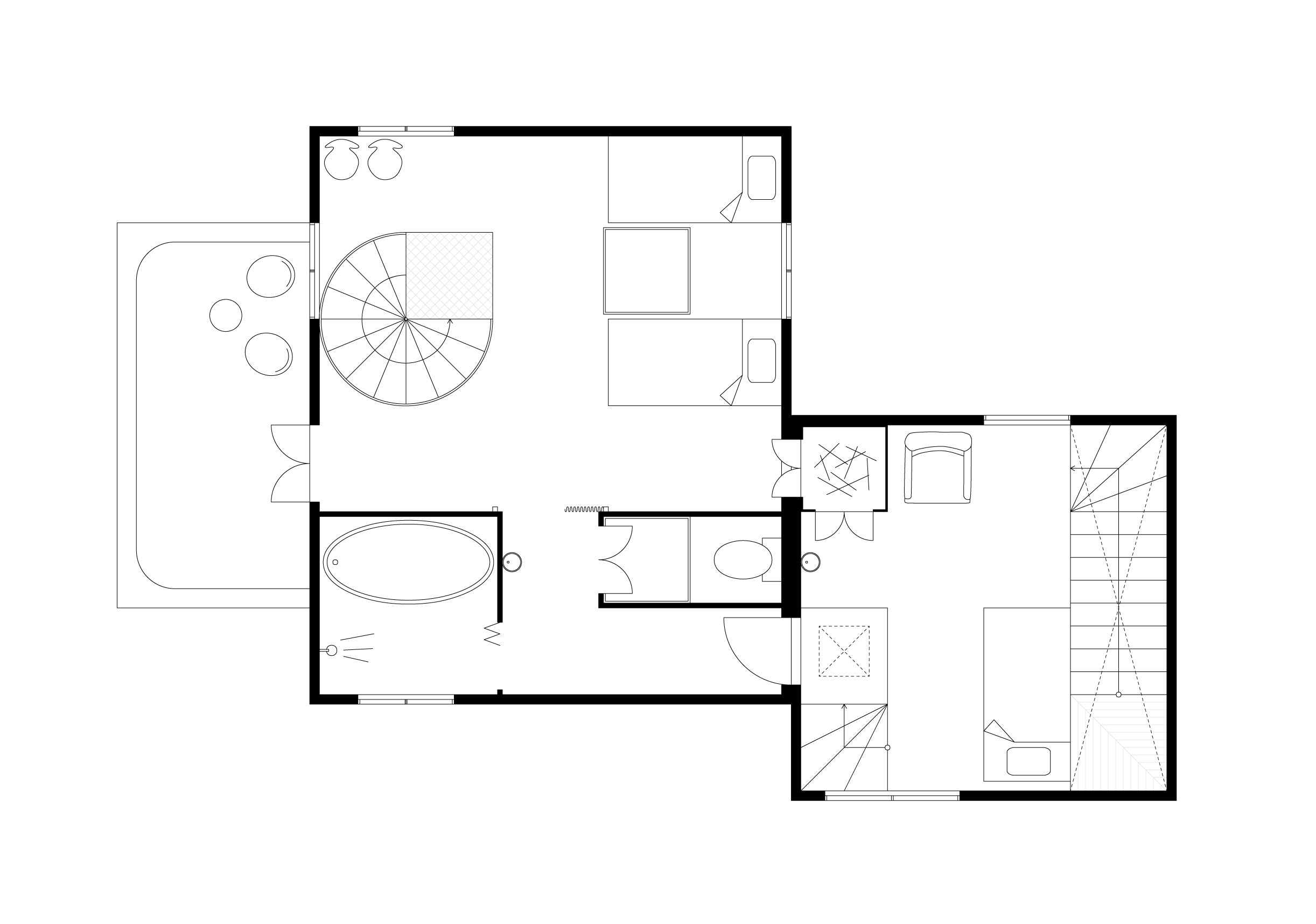 住宅の二階平面図