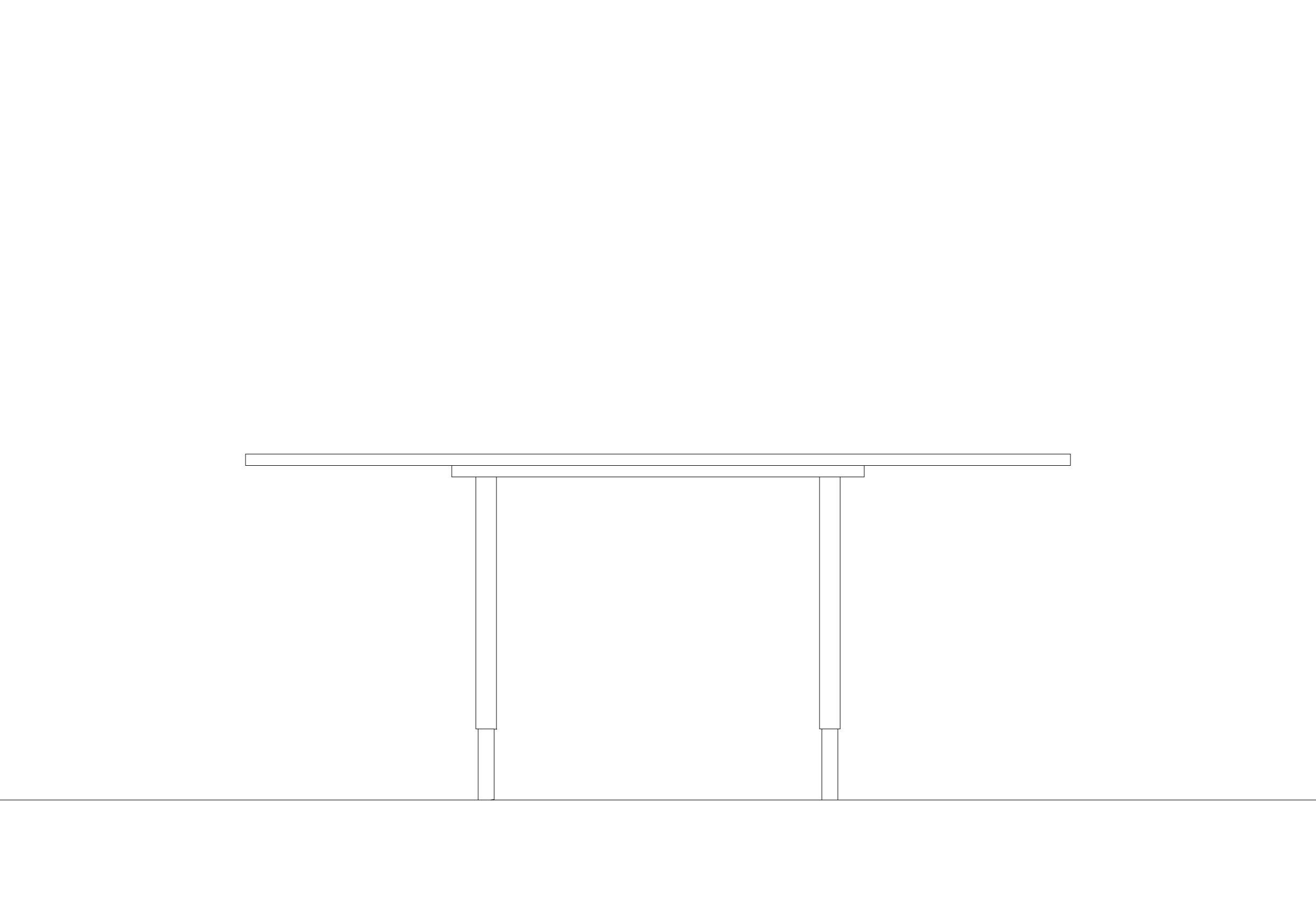テーブルの立面図